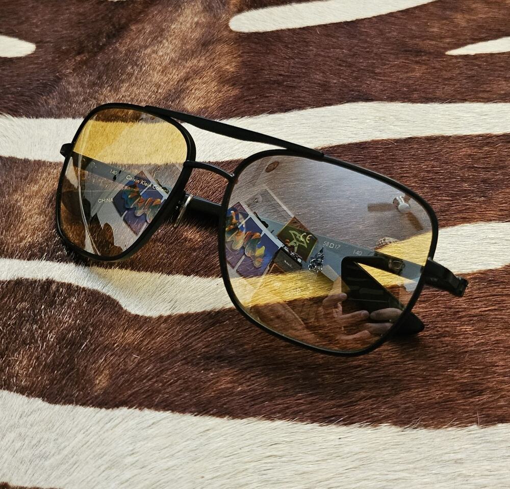 Calvin Klein Collection Aviator Sunglasses Yellow LensesCK7380S 019 58 17